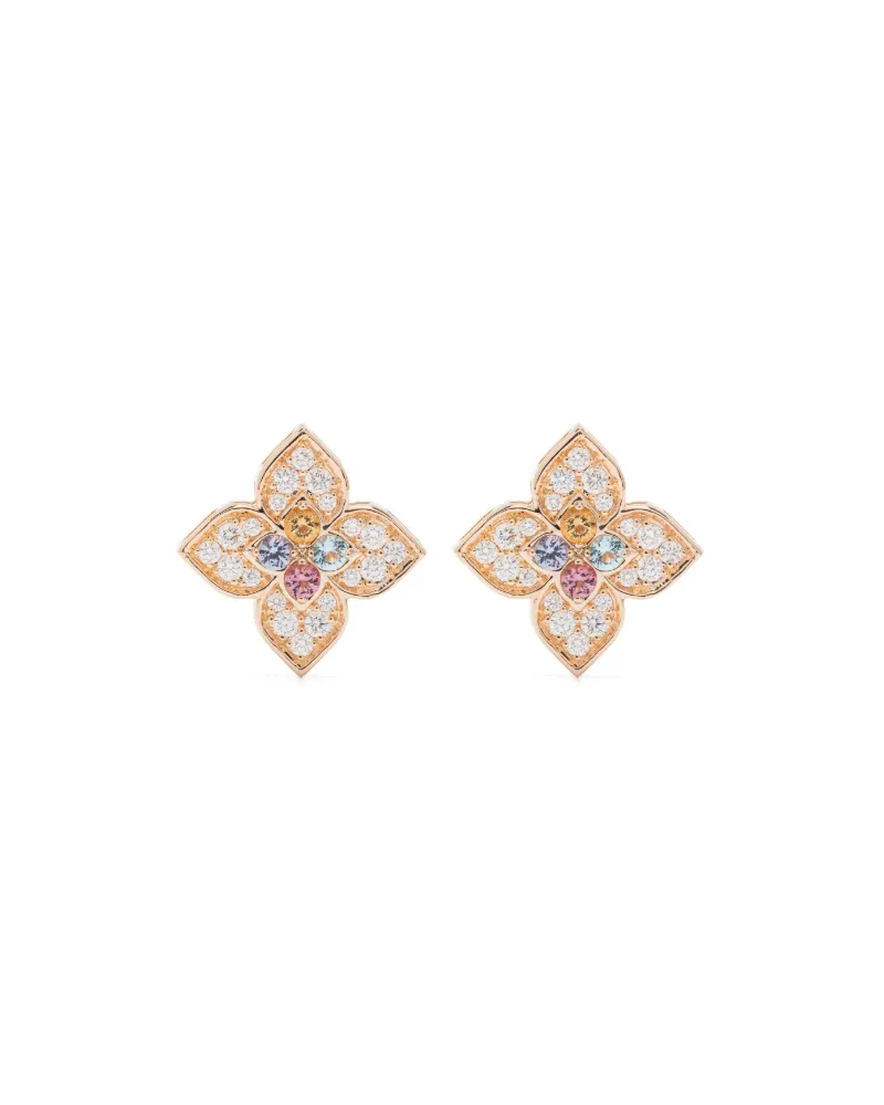 Roberto Coin Women's 18k Rose Gold Princess Flower Multi-Stone Earrings Ss25 W Rose