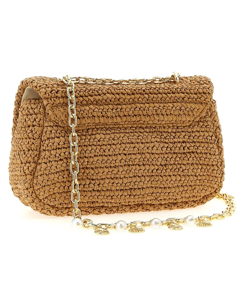 Self-Portrait Women's Beige Raffia Shoulder Bag Beige
