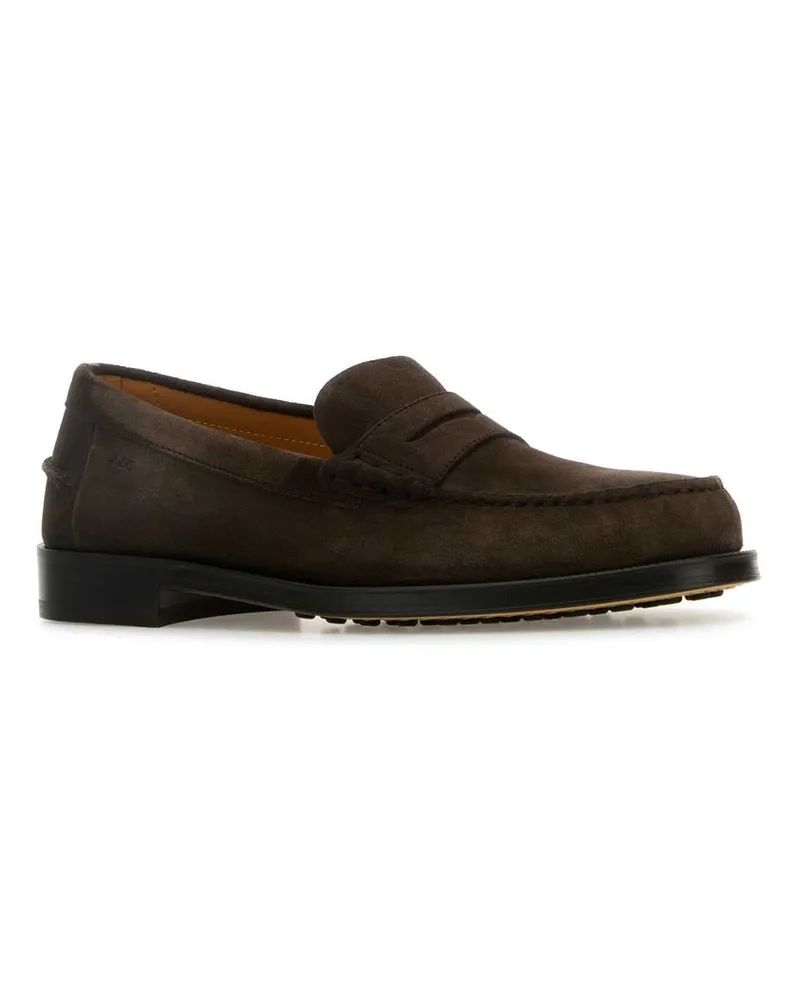 TOD'S Men's Dark Brown Suede Loafers Testamoro Mocassini Brown