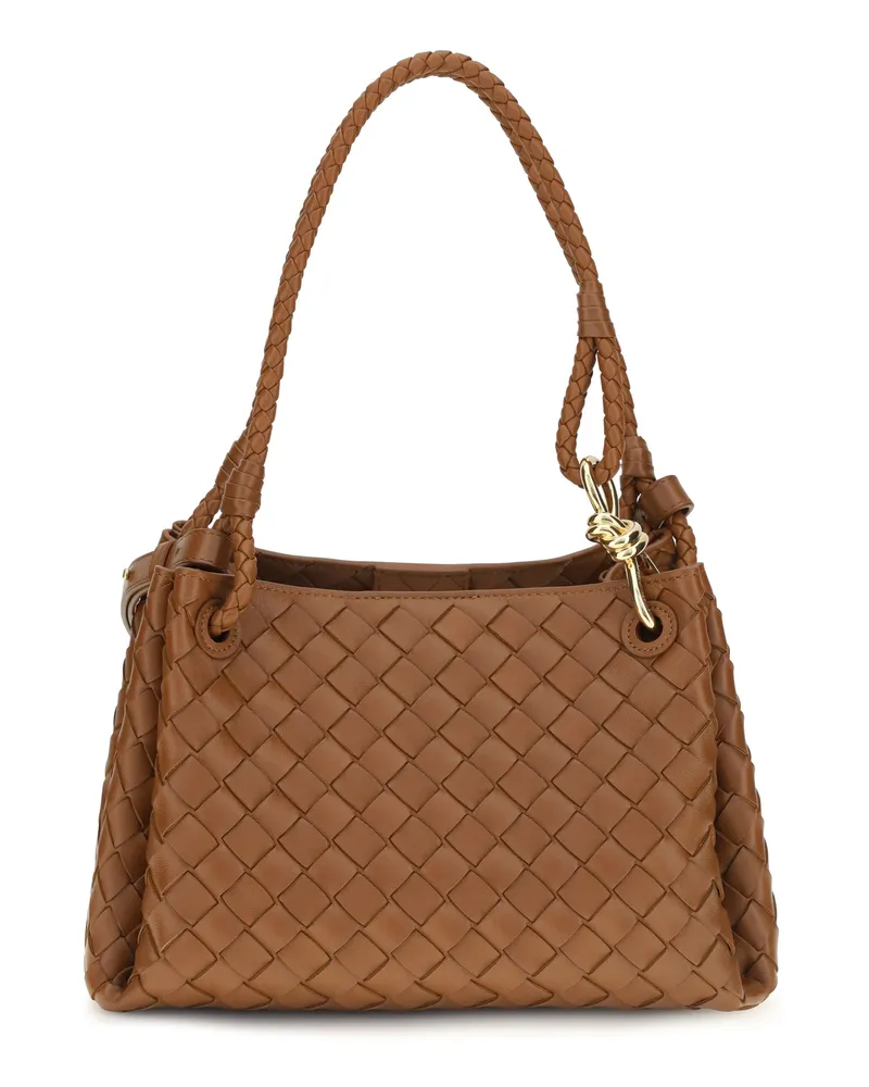 Bottega Veneta Women's Shoulder Bag Intrecciato Tannin-Muse Brass Calf Leather Brown