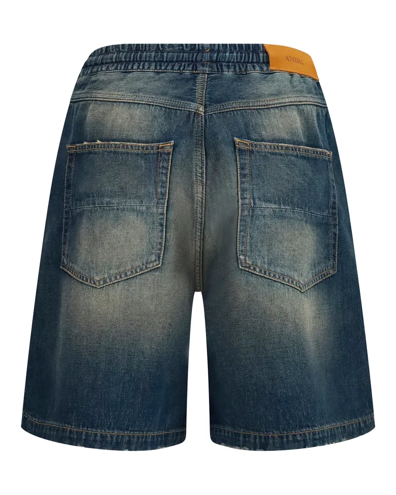 Amiri Men's Shorts Drawstring Denim Sandstone Cotton Bermuda Sandstone