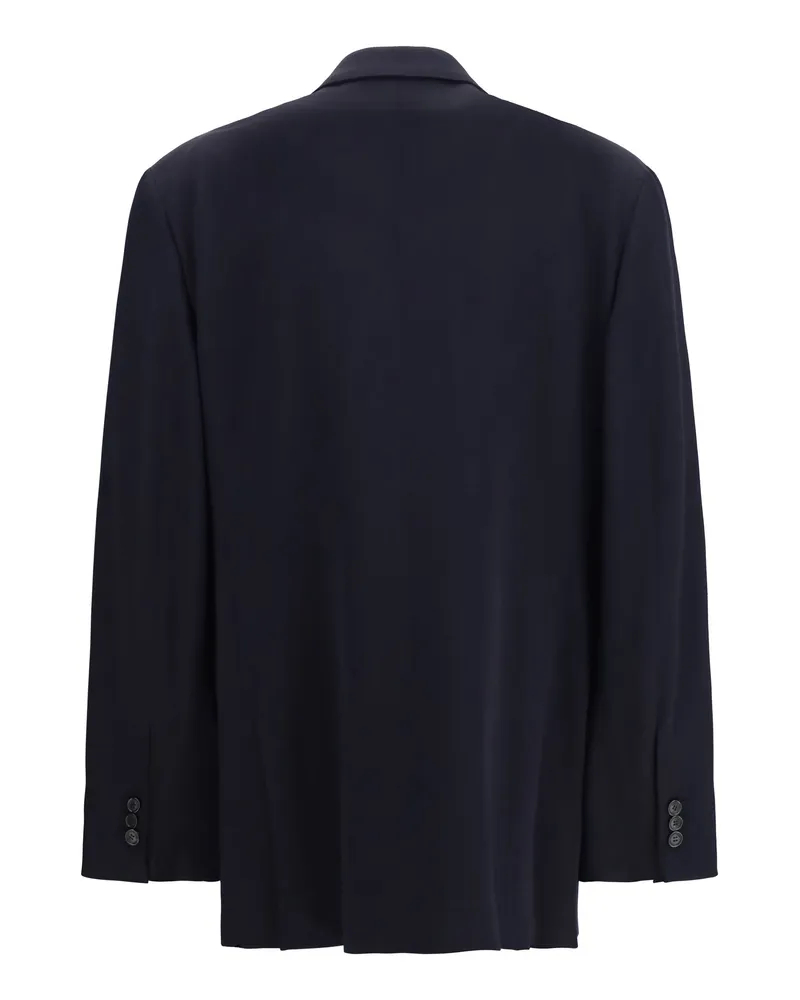 Loewe Men's Jacket Double-Breasted Wool-Blend Dark Navy Blue Merino Wool (ovis Aries Navy