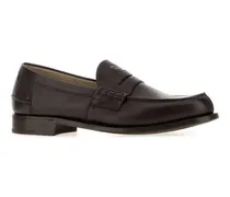 Men's Dark Brown Leather Loafers Moro Mocassini