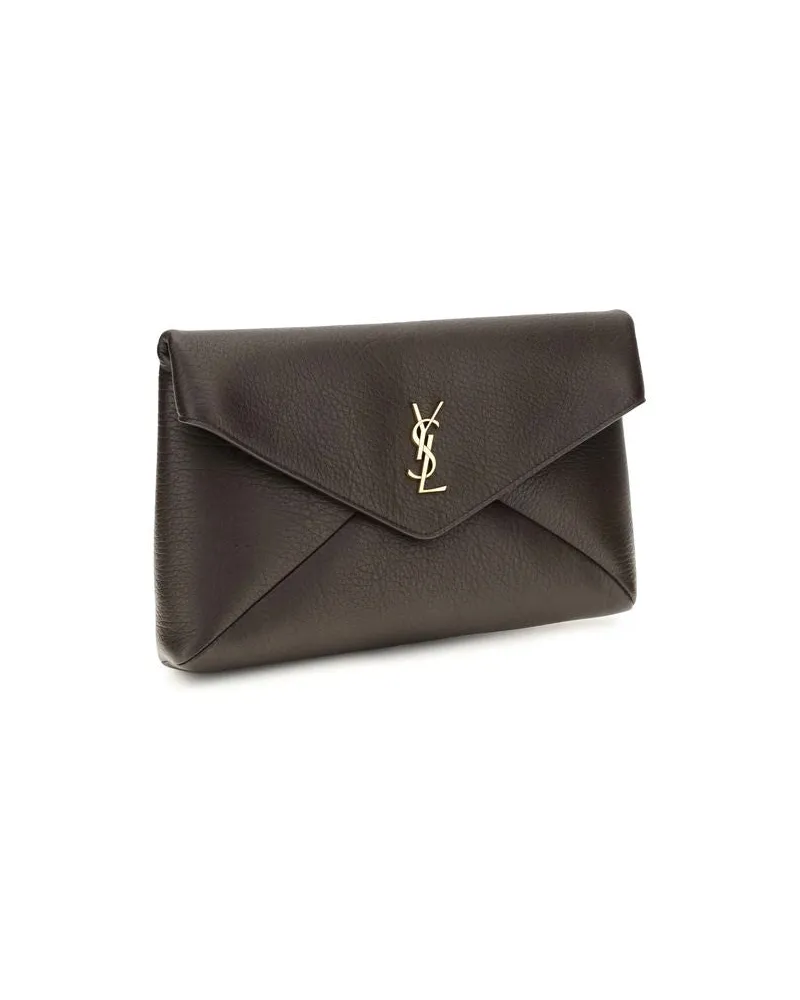 Saint Laurent Women's Brown Lamb Ovis Aries Wallet Bag Brown