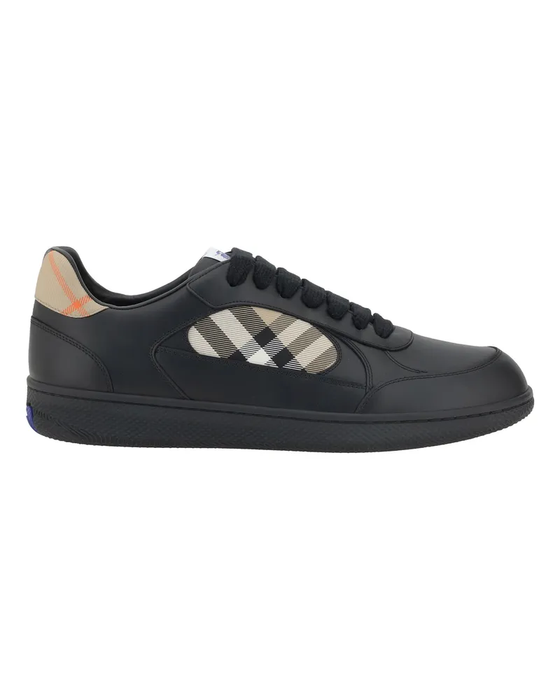 Burberry Men's Leather Sneakers Black-Sand Upper Calf Trainers Black/sand Black