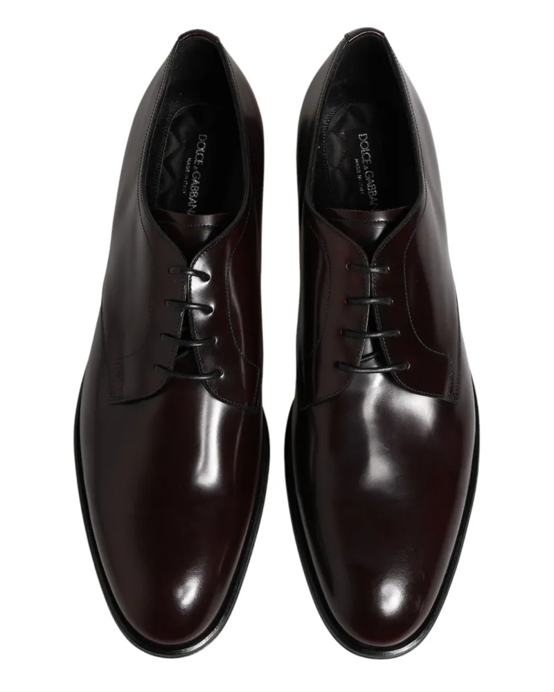 Dolce & Gabbana Black Lace Up Leather Dress Derby Men Shoes 100lf Black