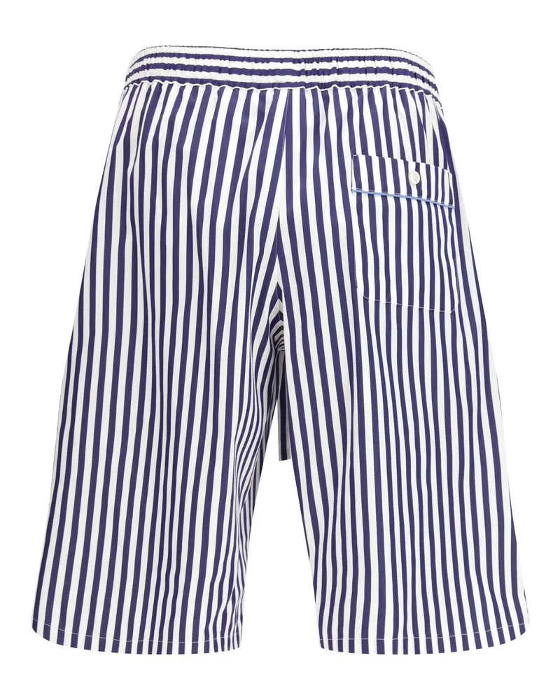 Dolce & Gabbana Men's Striped Drawstring Shorts Rigato Cotton; Silk Bermuda Navy