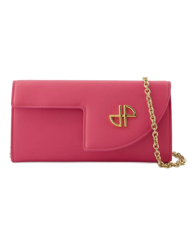 Patou Women's Chain-Strap Calfskin Wallet Pink Pink