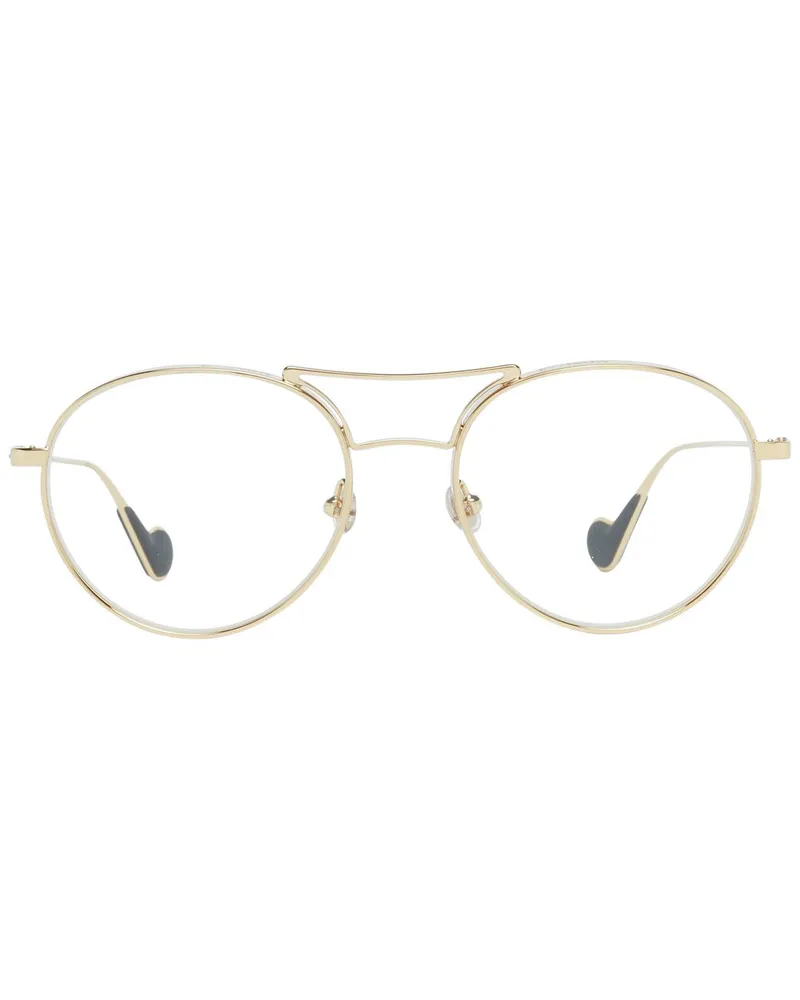Moncler MO-1044362 Metal Round-Frame Sunglasses — Gold Gold