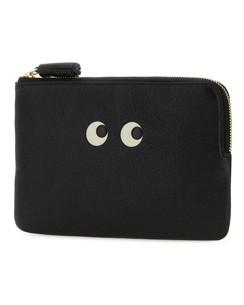 Anya Hindmarch Women's Black Leather Loose Pocket Eyes Pouch Borse A Mano Black