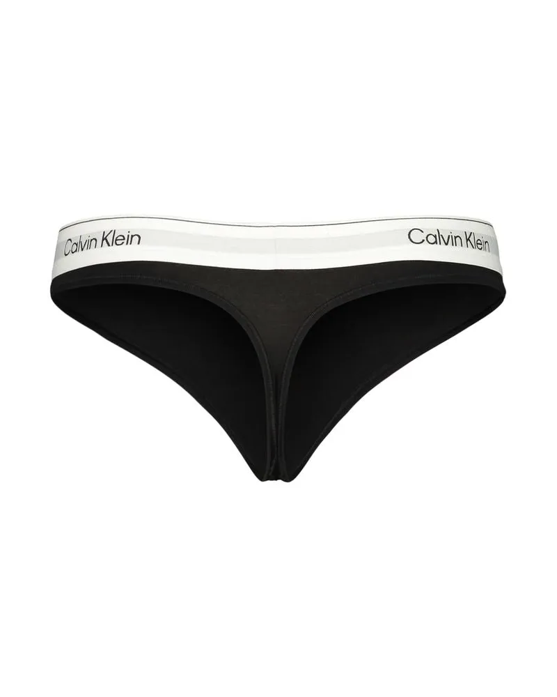 Calvin Klein Logo Waistband Thong — Black Black