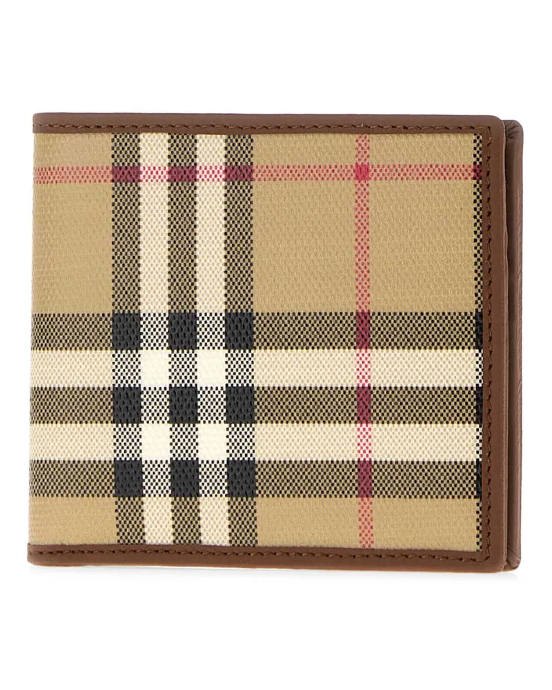 Burberry Men's Printed Canvas Wallet Archivebeige Exterior: Cotton Portafogli Beige