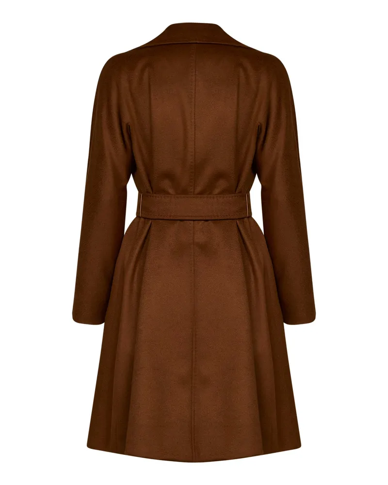 Max Mara Women's Belted Wrap Coat Mstdravenna Tan Brown Virgin Wool Brown