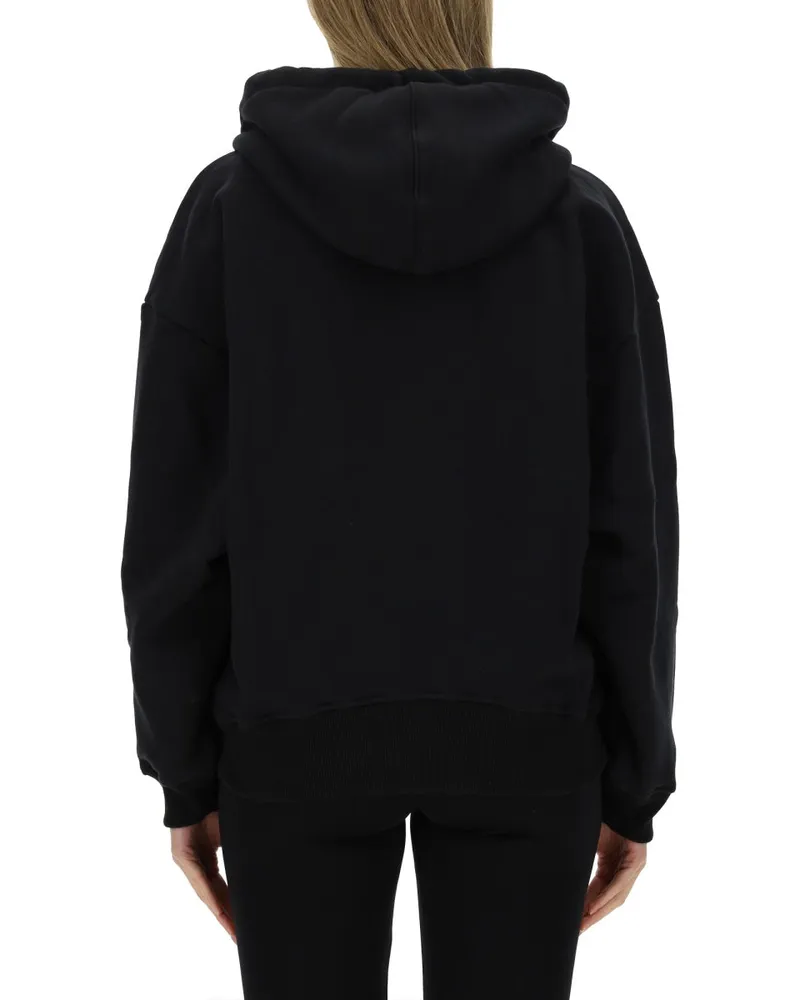 OFF-WHITE Logo-Embroidered Cotton Sweatshirt — Black Black