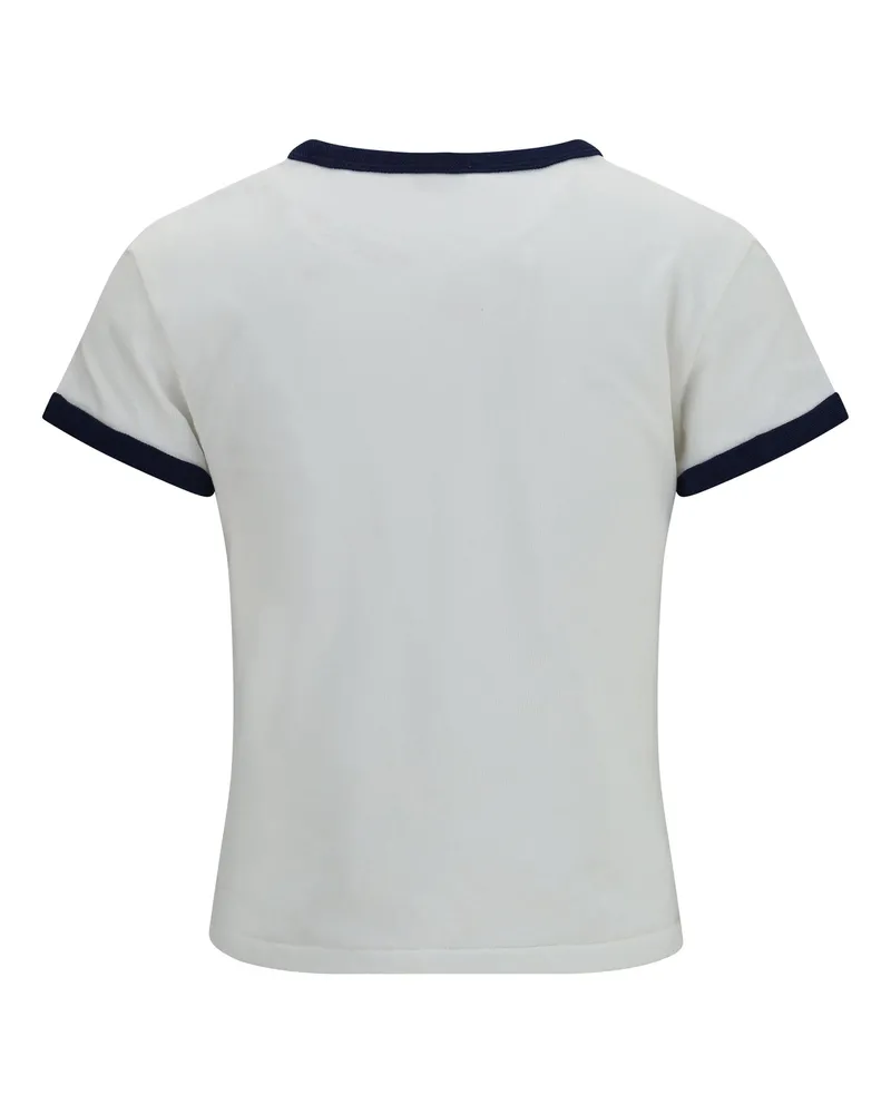 Kenzo Women Cotton T-Shirt Paris Emblem Off White T-Shirts & Jerseys White