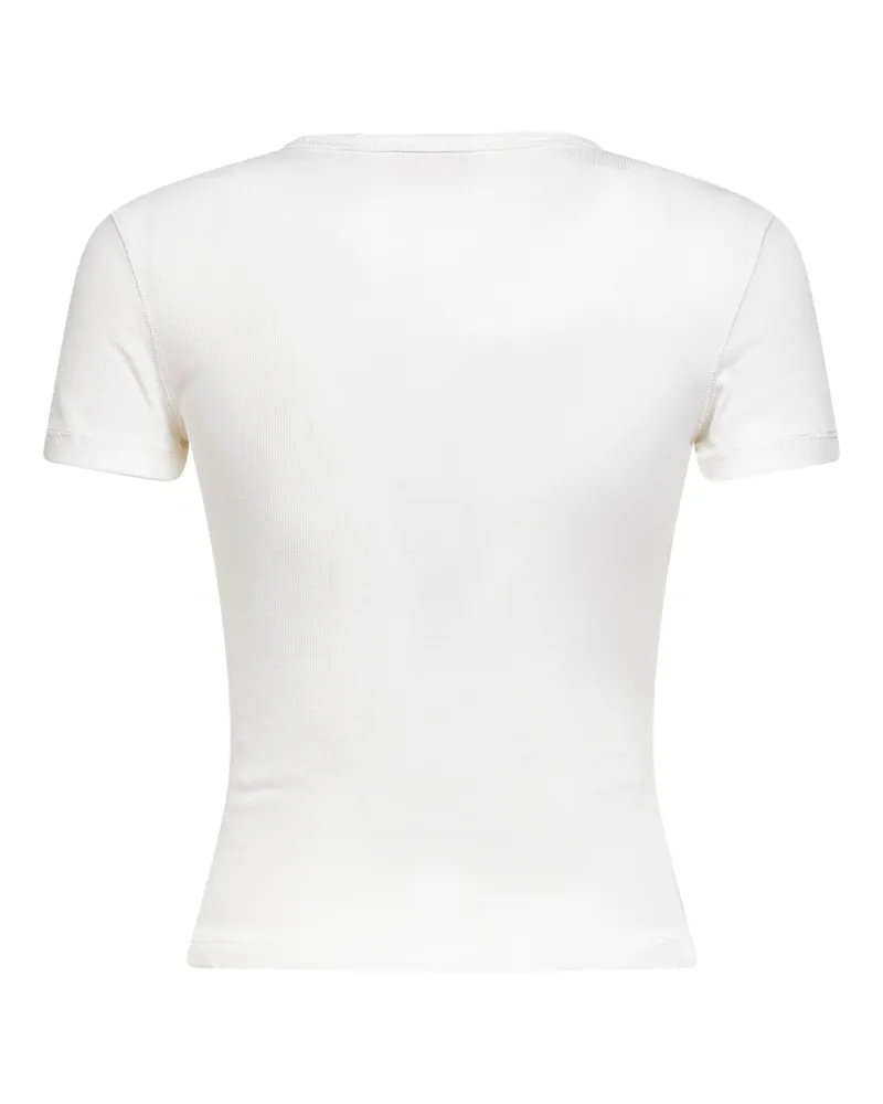 Diesel Women's T-Shirt T-Ele-Long-Od White Cotton T-Shirts & Jerseys White