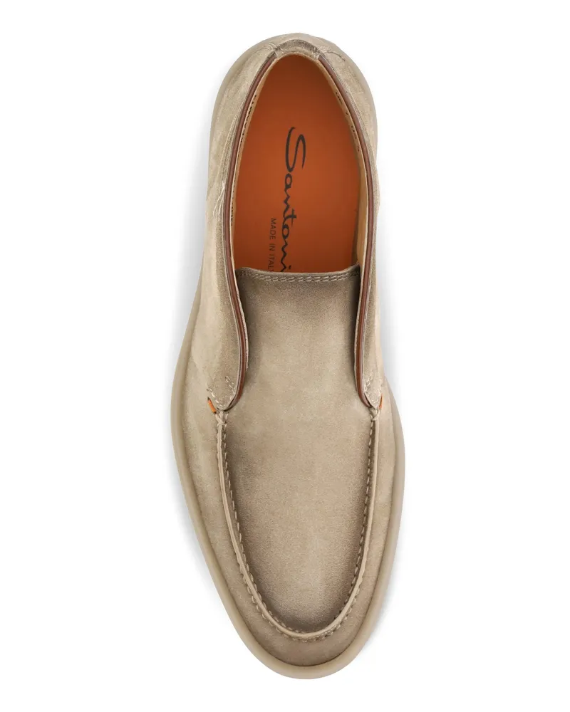 Santoni Men's Slip-On Loafers Digits Brown Suede Upper: Trainers Sneaker Brown