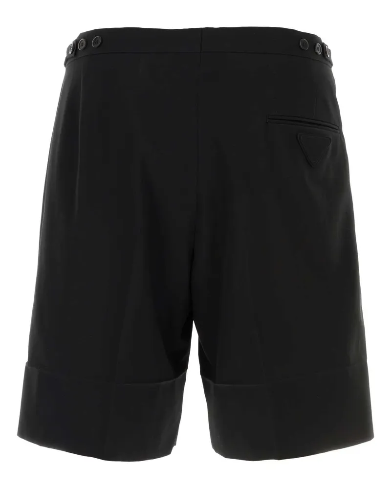 Prada Men's Black Cotton Bermuda Shorts Nero Exterior Black