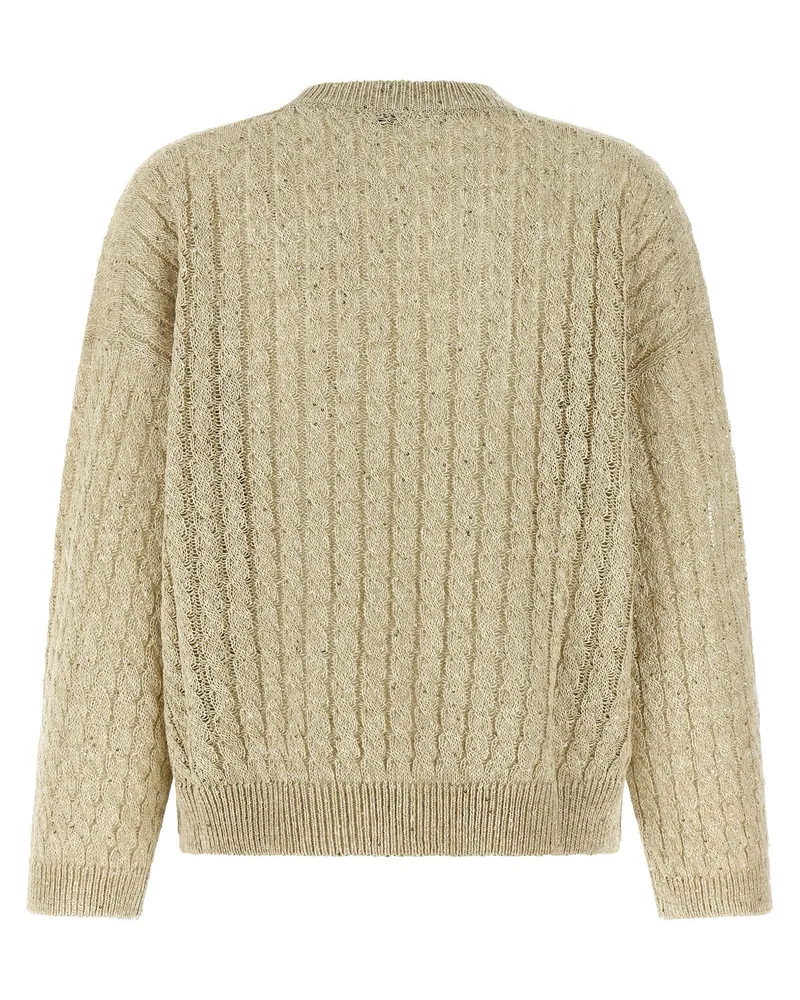 Brunello Cucinelli Cable-Knit Sequin Sweater — Beige Beige