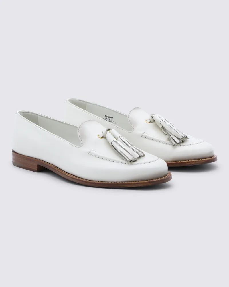 Church's Women's Flat Shoes Ivory _100 % Le White