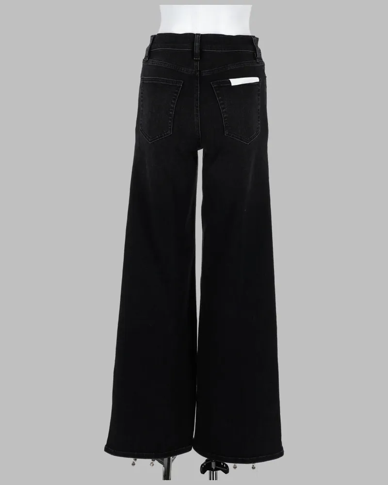 Frame Denim Le Slim Palazzo Jeans — Black Black