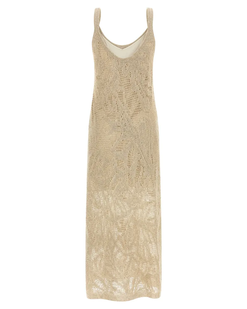 Brunello Cucinelli Women's Beige Linen Long Dress Beige