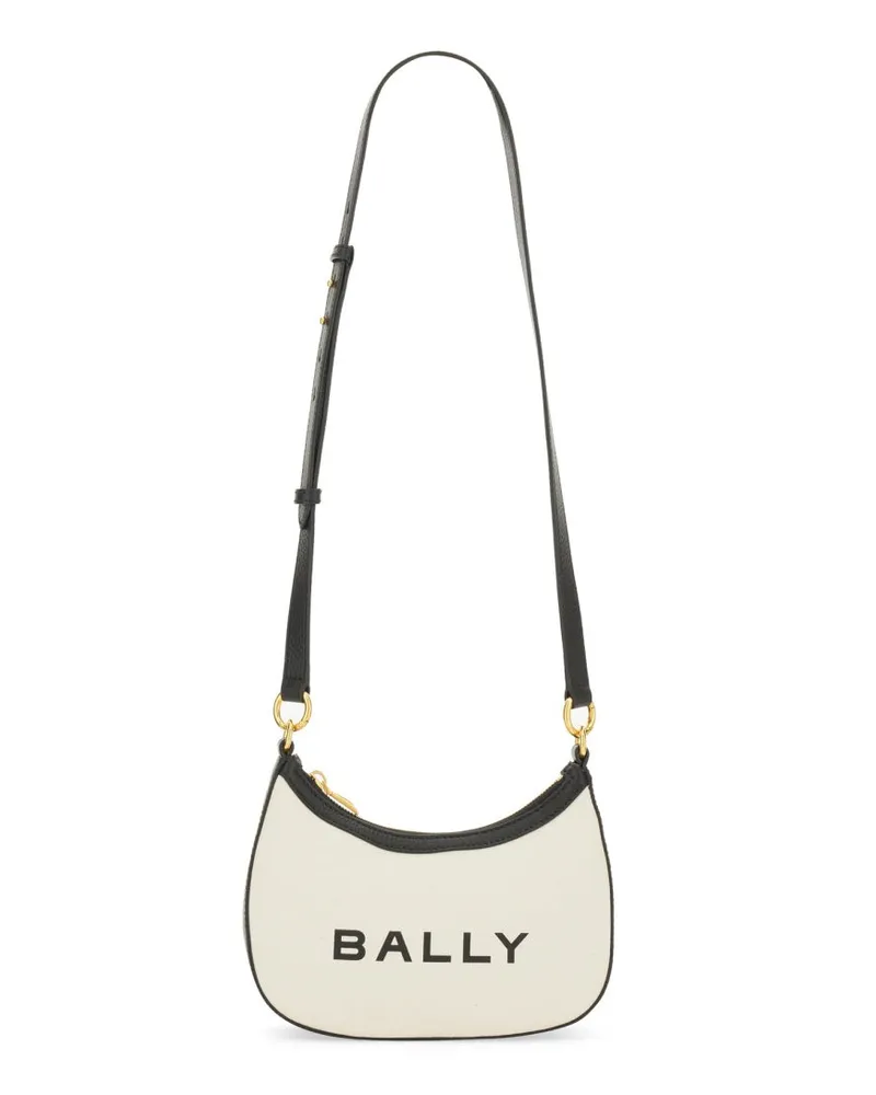 Bally Logo-Embellished Organic Cotton Shoulder Bag — Ivory Ivory