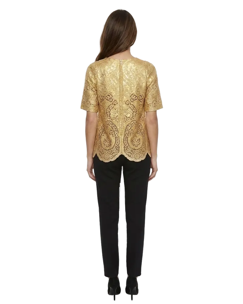 Dolce & Gabbana Lace Blouse — Gold Gold