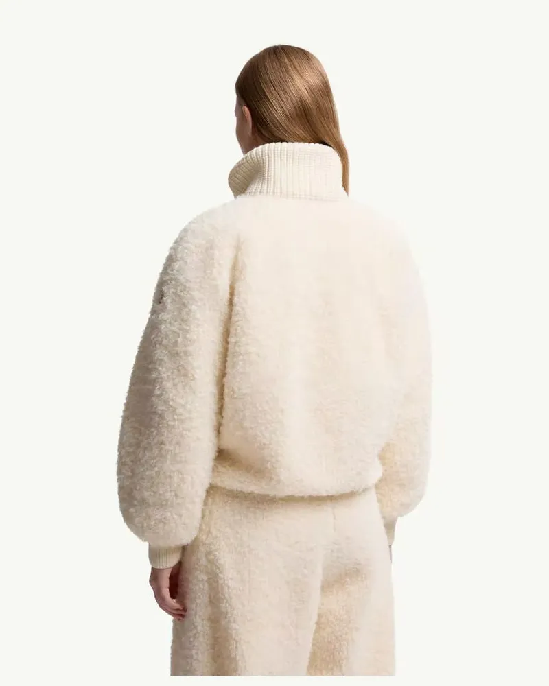 Moncler Quilted Puffer Down Jacket — Ecru Ecru