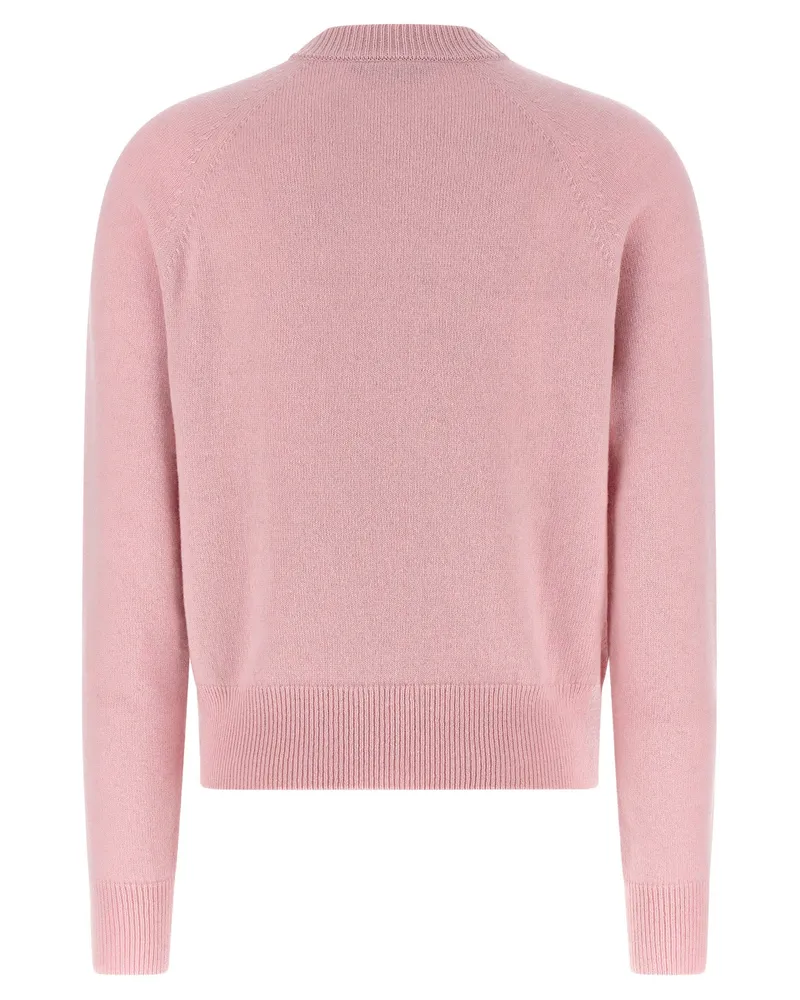 Balmain Cashmere Blend with Lion Head Buttons Sweater — Pink Pink