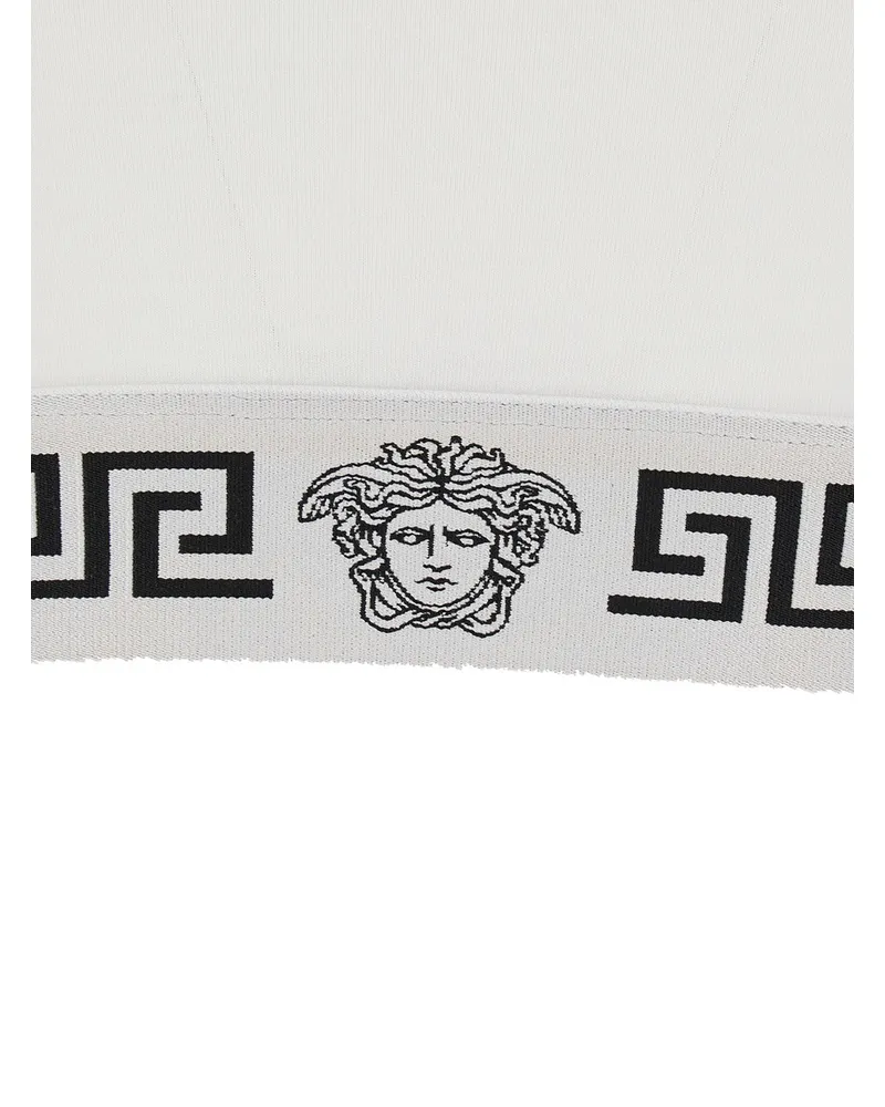Versace Logo-Trimmed Cotton Tank Top — White White