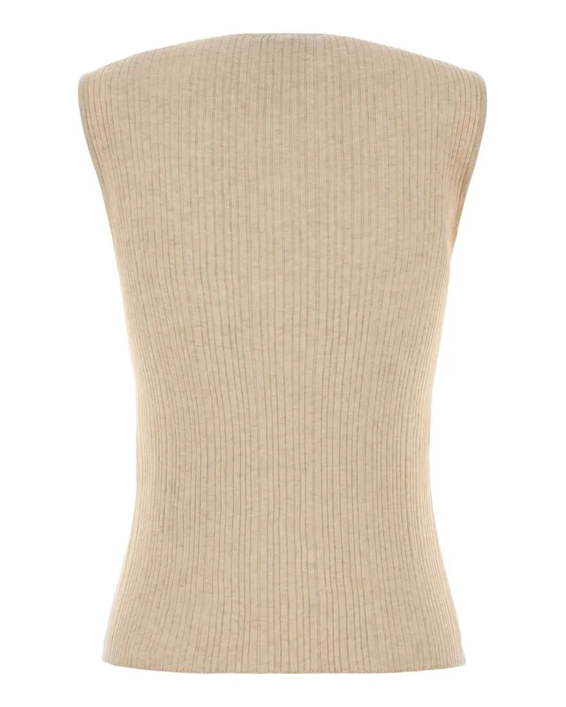 Kitsuné Women Sand Knit Top Lightbeigemelange Exterior: Cotton Viscose Maglie Beige