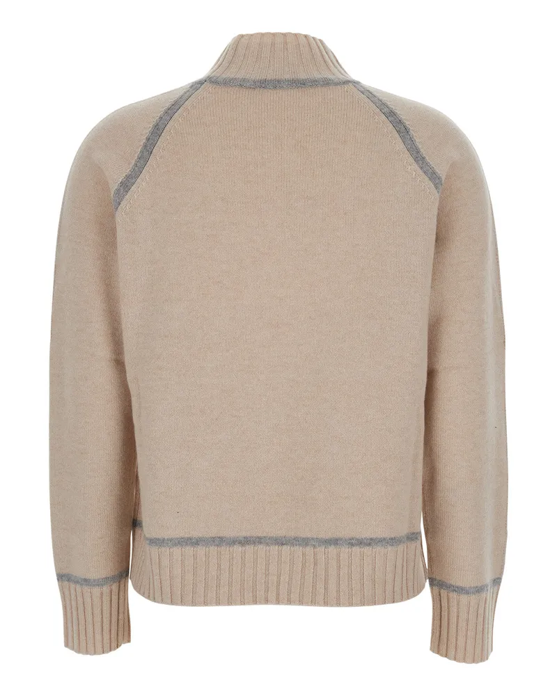 Max Mara Wool & Cashmere Turtleneck Sweater — Beige Beige