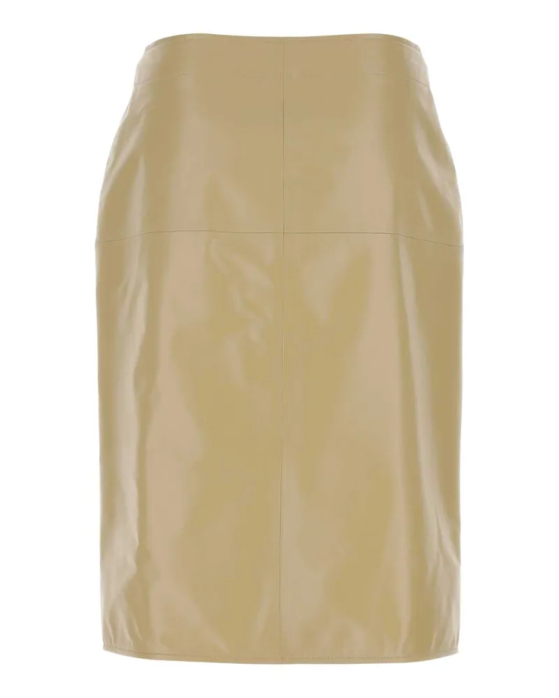 Bottega Veneta Women's Beige Leather Skirt 9640 Exterior: Lamb Gonne Beige