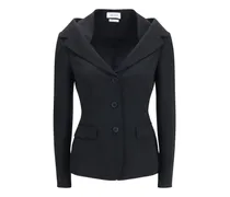 Off-Shoulder Merino Wool Blazer — Black