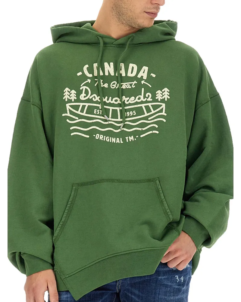 Dsquared2 Logo-Embroidered Sweatshirt — Green Green