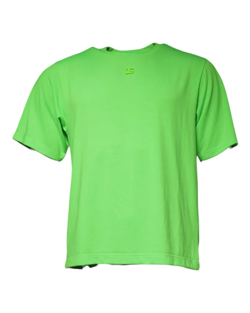 Dolce & Gabbana Logo-Embroidered T-Shirt — Green Green