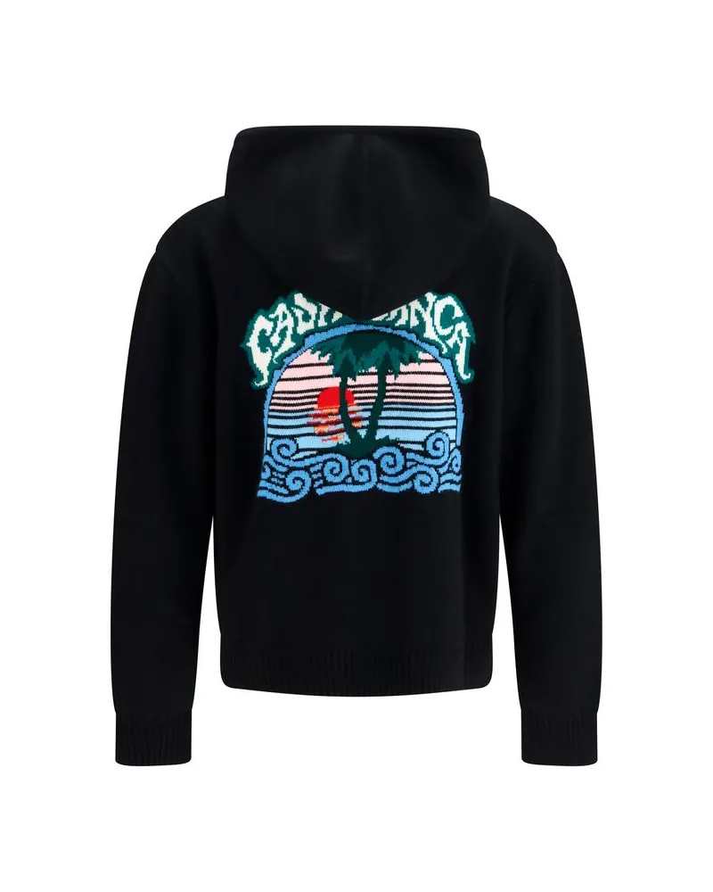 Casablanca Paris Men's Black Wool Oves Aries Sweatshirt Clothing Black