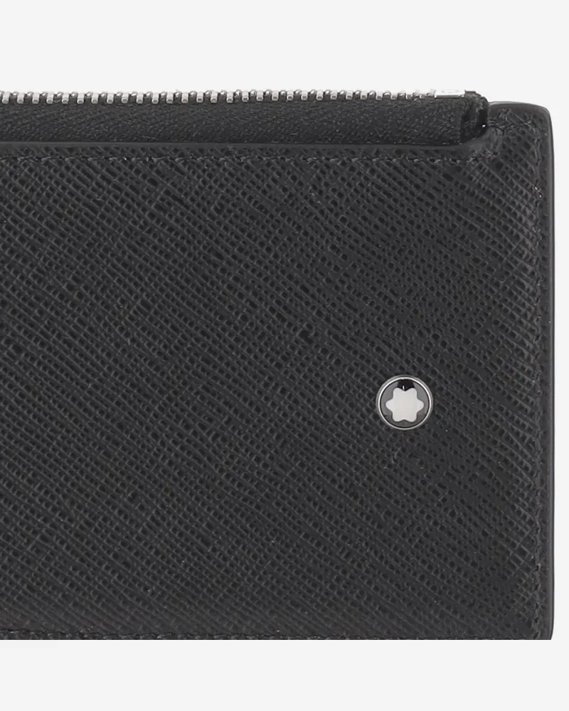 Montblanc Men's Cardholder Black Leather Wallets & Cardholders Black