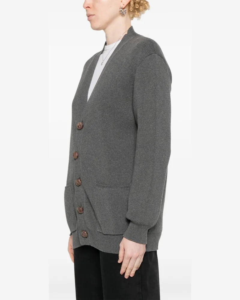 Golden Goose Cotton V-Neck Cardigan — Grey Grey