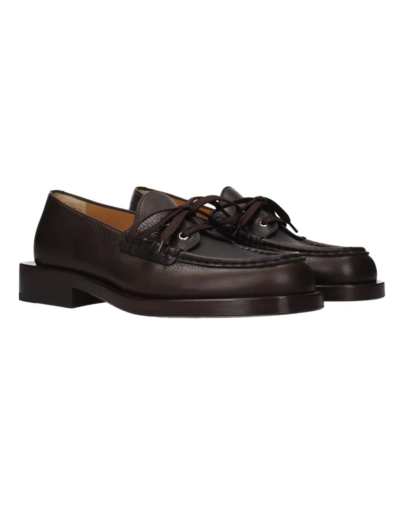Jacquemus Men's Brown Leather Slip-On Loafers Brown