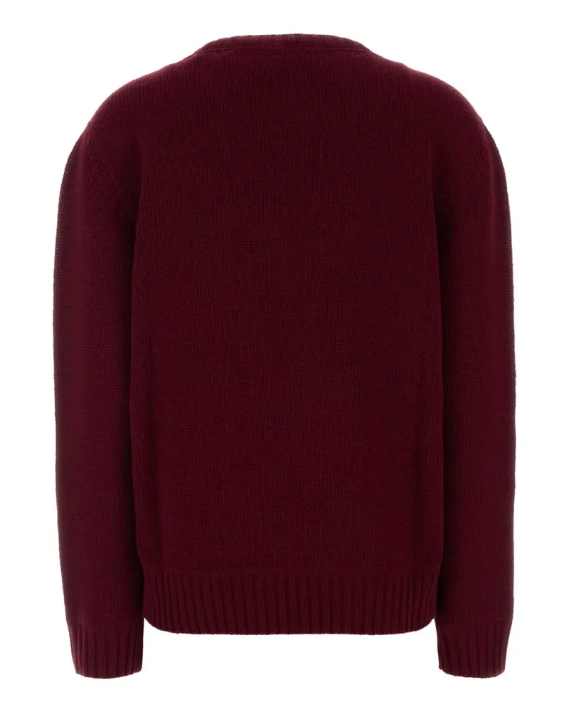 Prada Women's Burgundy Wool Blend Sweater Amaranto Maglieria Burgundy