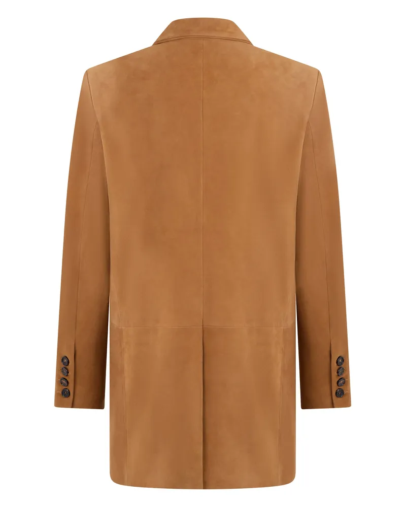 Giuseppe di Morabito Women's Suede Jacket Camel Calfskin Leather Camel