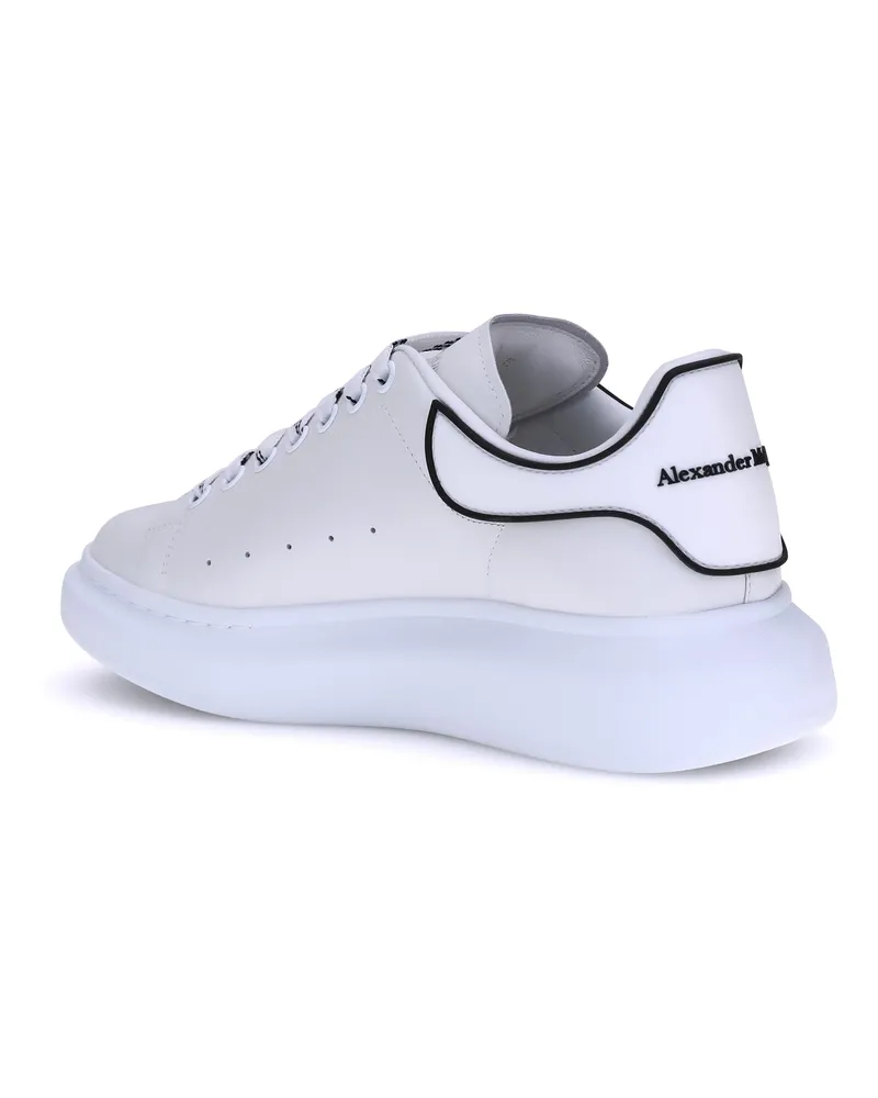Alexander McQueen Men's Leather Sneakers White-White-Black White/white/black White