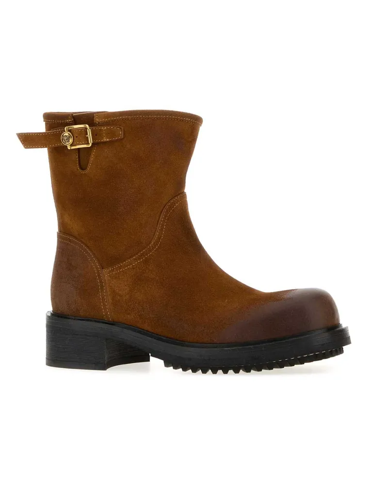 Versace Men's Caramel Suede Ankle Boots 1nk6jchestnutgold82 Stivali Brown