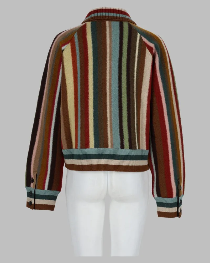 Paul Smith Multicolour Striped Merino Wool Cardigan — Multicolor Multicolor