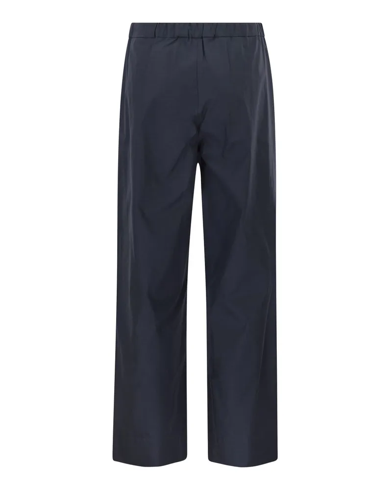 Max Mara Women's Drawstring Trousers Midnight Blue Cotton Navy