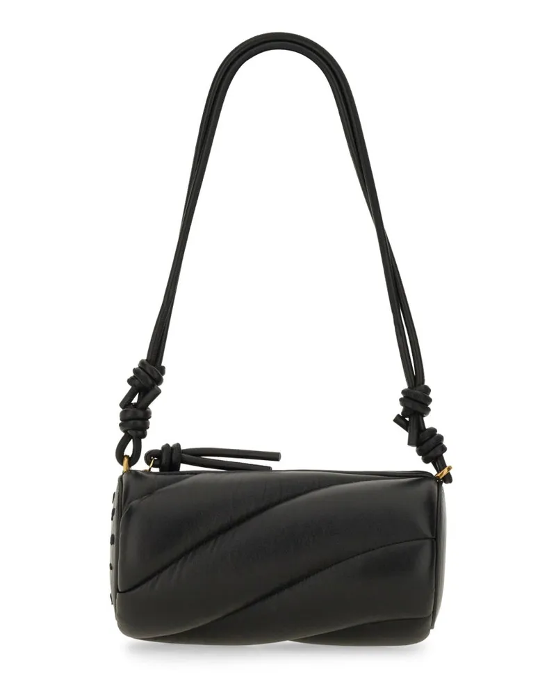 Fiorucci Women's Bag Mella Black Leather Cotton Shoulder Black