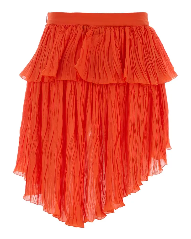 Blumarine Women's Coral Crepe Mini Skirt Orange Exterior: Viscose Gonne Orange