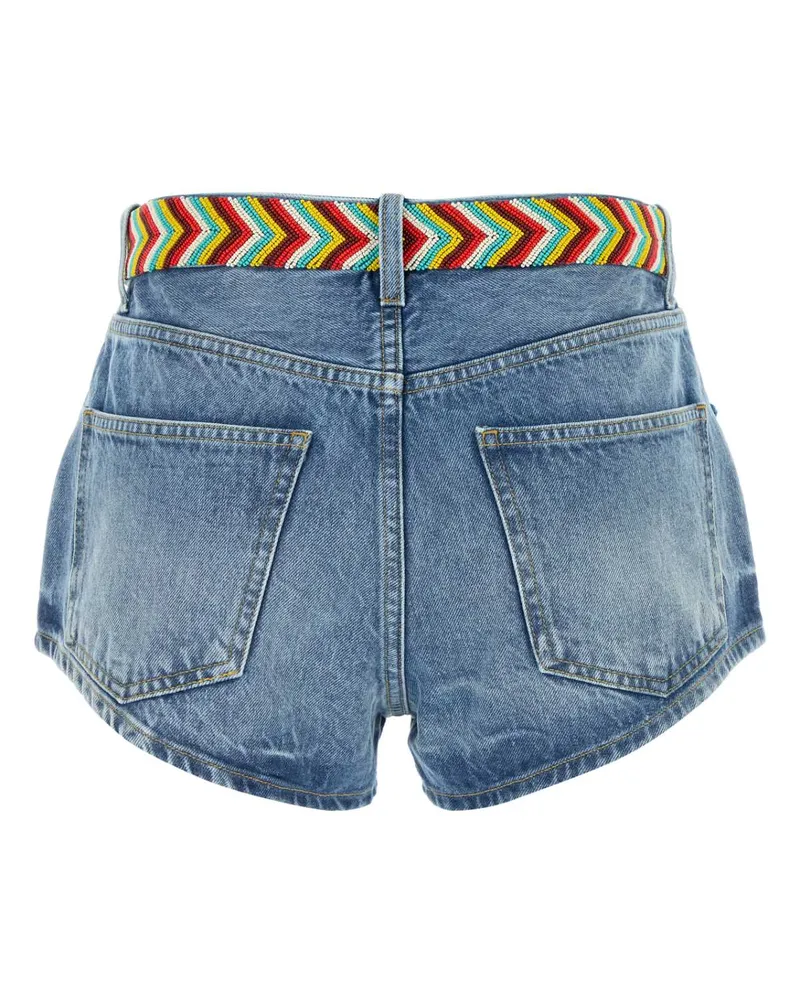 Alanui Women's Denim Memories On The Savannah Shorts Mediumwas Exteiror: Cotton Camicie Blue